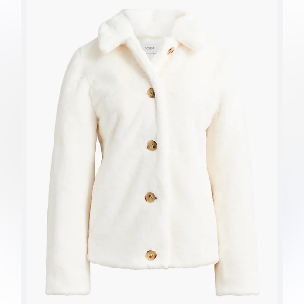 J. Crew Factory Faux Fur Coat Size 6